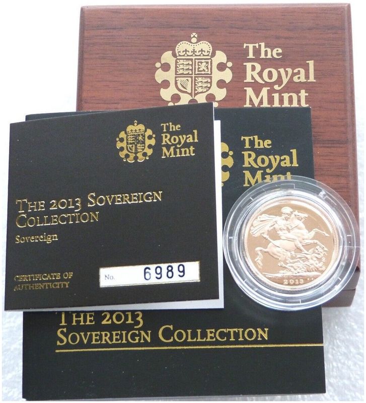 2013 St George and the Dragon Full Sovereign Gold Proof Coin Box Coa