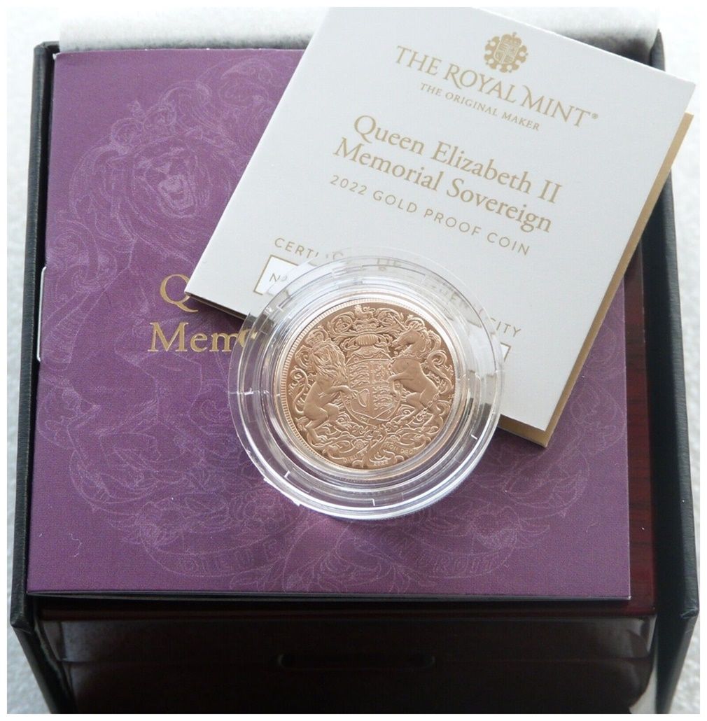 2022 Memorial Full Sovereign Gold Proof Coin Box Coa
