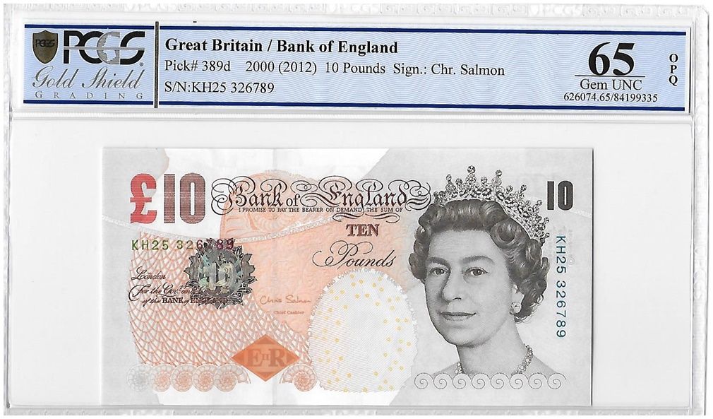 2012 Bank of England Chris Salmon Darwin £10 Banknote Gem Unc 65 OPQ