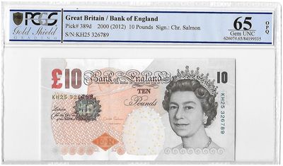 2012 Bank of England Chris Salmon Darwin £10 Banknote Gem Unc 65 OPQ