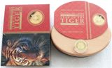 2010-P Australia Lunar Tiger $25 Gold Proof 1/4oz Coin Box Coa