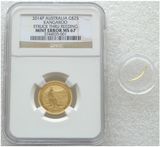 2014 Australia Kangaroo $25 Gold 1/4oz Coin NGC MS67 Mint Error