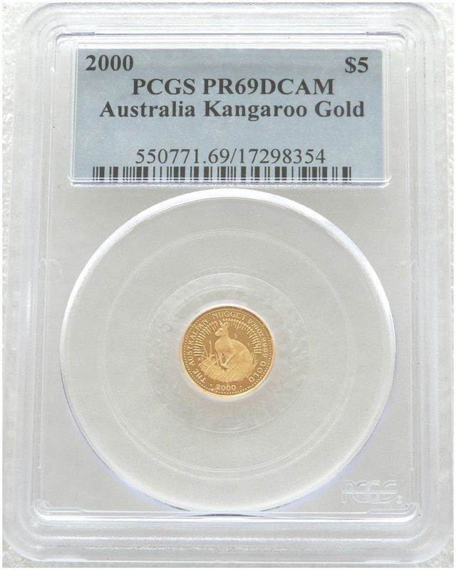 2000 Australia Kangaroo $5 Gold Proof 1/20oz Coin PCGS PR69 DCAM