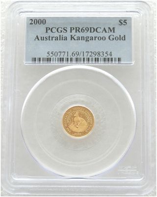 2000 Australia Kangaroo $5 Gold Proof 1/20oz Coin PCGS PR69 DCAM