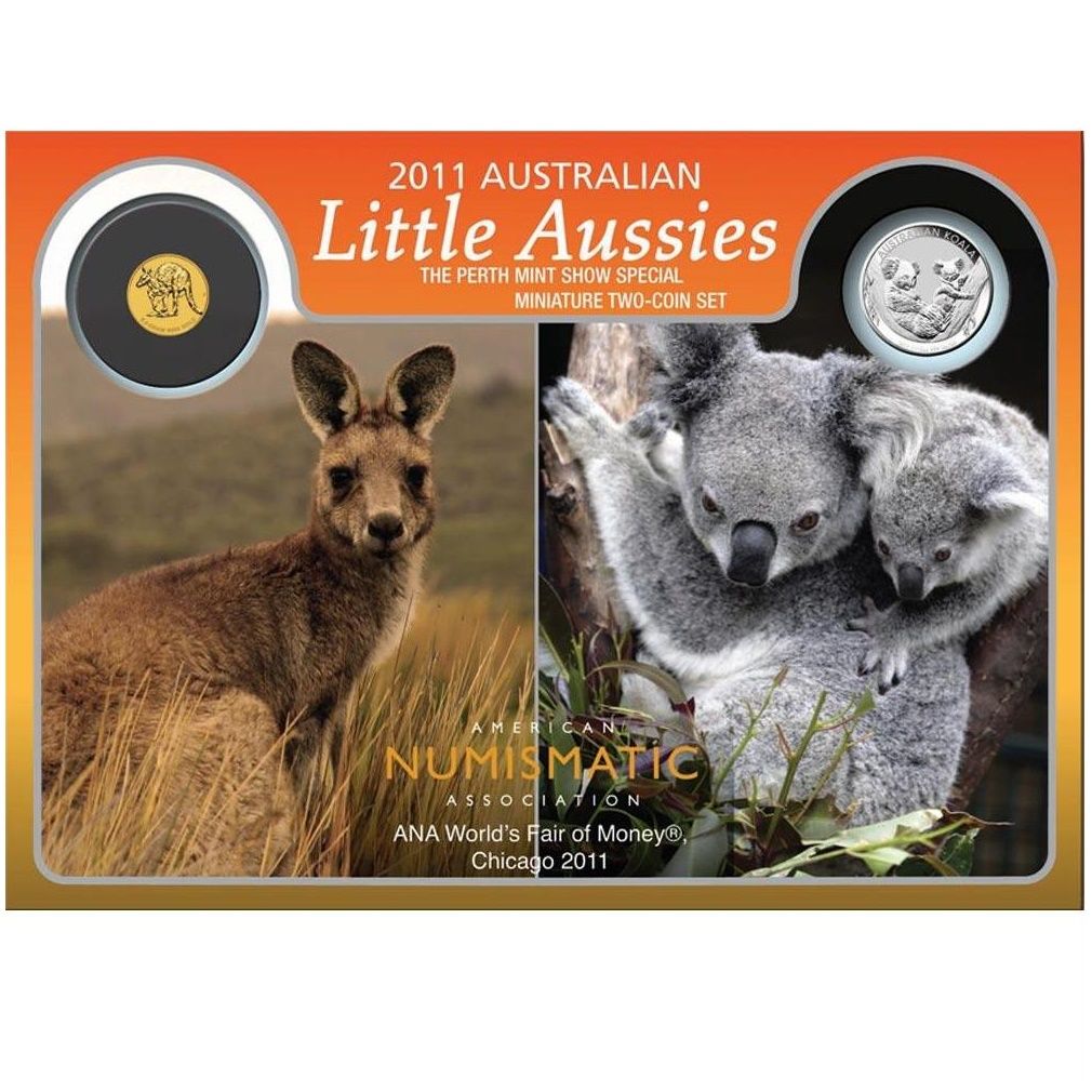 2011 Australia ANA Little Aussies Kangaroo $2 Gold Koala 10c Silver 2 Coin Set