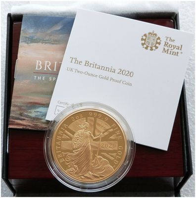 2020 Britannia £200 Gold Proof 2oz Coin Box Coa - Mintage 150