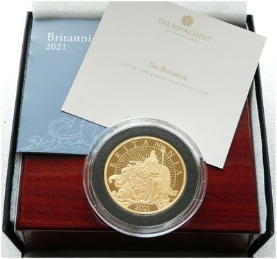 2021 Britannia £500 Gold Proof 5oz Coin Box Coa - Mintage 80