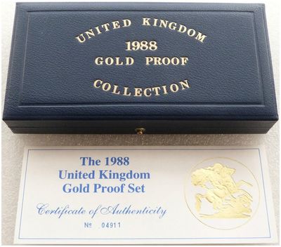 1988 Royal Mint Sovereign Gold Proof 3 Coin Box Coa No Coins