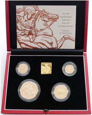 1999 Sovereign Gold Proof 4 Coin Set Box Coa