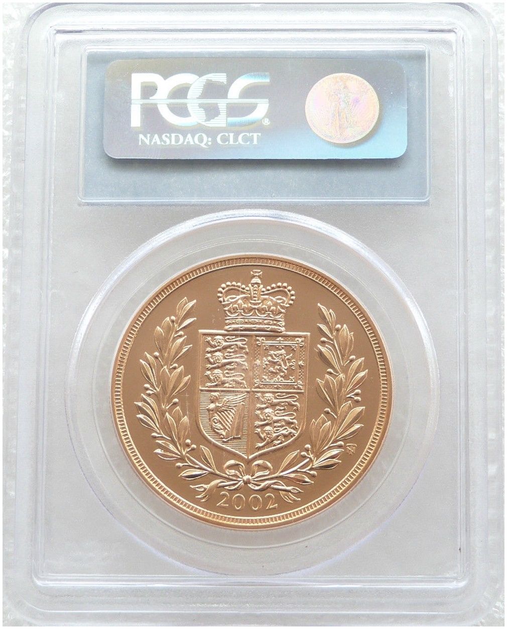 2002 Golden Jubilee £5 Sovereign Gold Coin PCGS MS69
