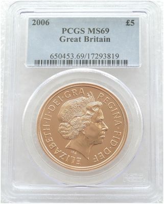 2006 St George and the Dragon £5 Five Pound Sovereign Gold Coin PCGS MS69