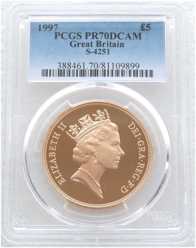 1997 St George and the Dragon £5 Five Pound Sovereign Gold Proof Coin PCGS PR70 DCAM