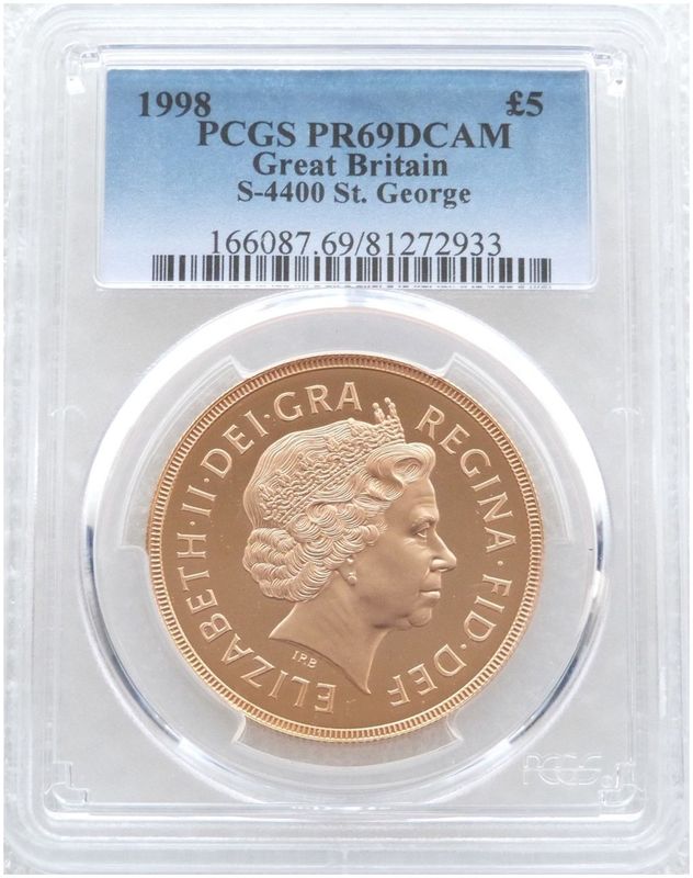 1998 St George and the Dragon £5 Five Pound Sovereign Gold Proof Coin PCGS PR69 DCAM