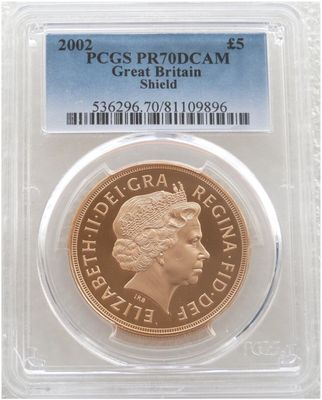 2002 Golden Jubilee £5 Five Pound Sovereign Gold Proof Coin PCGS PR70 DCAM