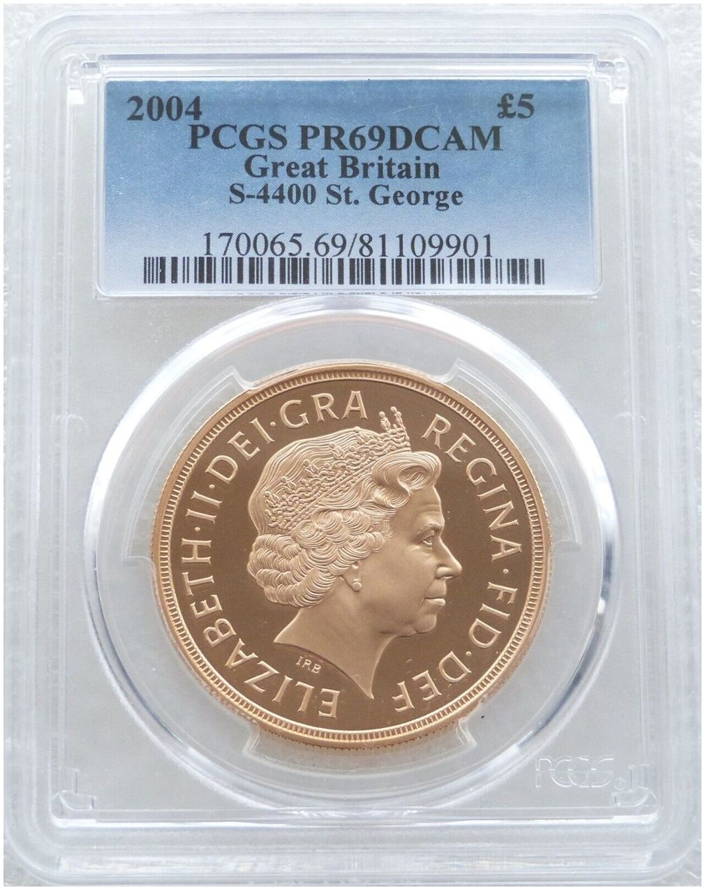 2004 St George and the Dragon £5 Five Pound Sovereign Gold Proof Coin PCGS PR69 DCAM