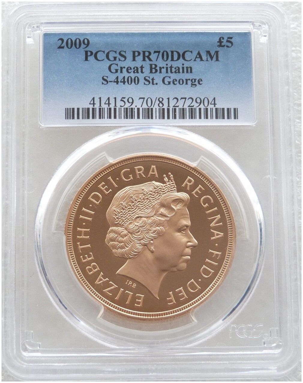 2009 St George and the Dragon £5 Five Pound Sovereign Gold Proof Coin PCGS PR70 DCAM
