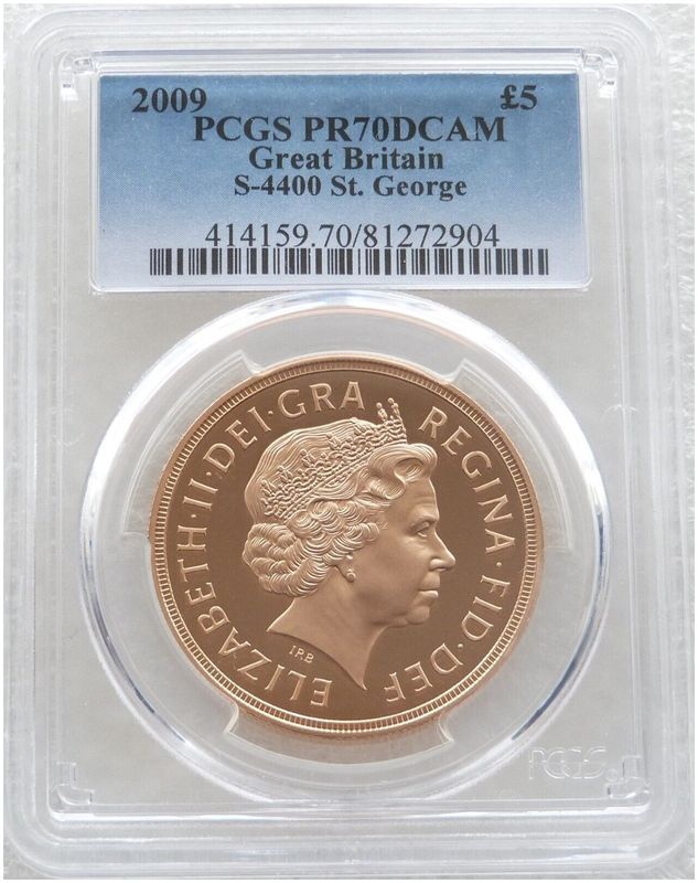 2009 St George and the Dragon £5 Five Pound Sovereign Gold Proof Coin PCGS PR70 DCAM