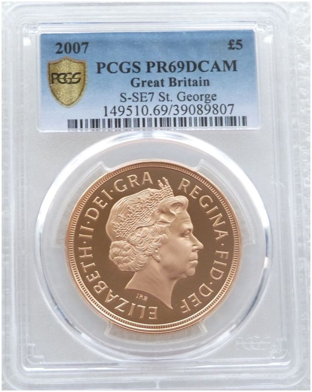 2007 St George and the Dragon £5 Five Pound Sovereign Gold Proof Coin PCGS PR69 DCAM