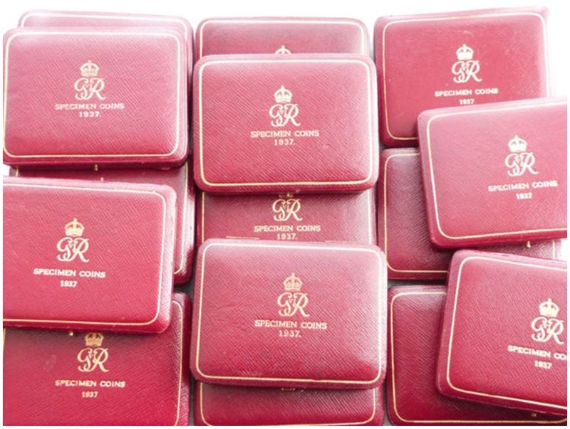 1937 George VI Coronation Sovereign Gold Proof 4 Coin Set Box Only No Coins