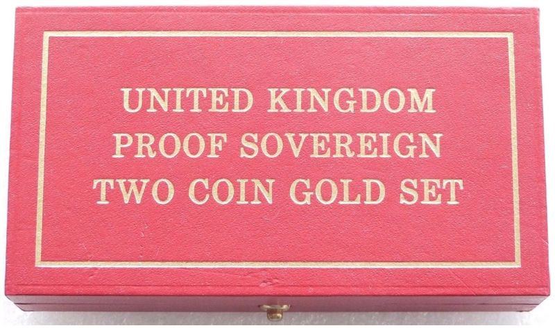 Royal Mint Gold Proof Sovereign 2 Coin Set Red Leather Box No Coins