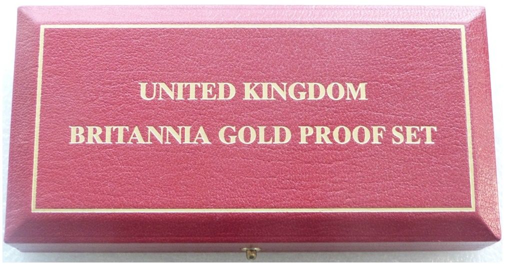 2003 - 2005 Royal Mint Britannia Gold Proof 3 Coin Set Red Leather Box Only No Coins
