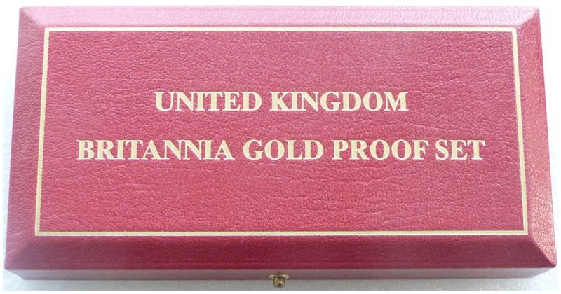 2003 - 2005 Royal Mint Britannia Gold Proof 3 Coin Set Red Leather Box Only No Coins