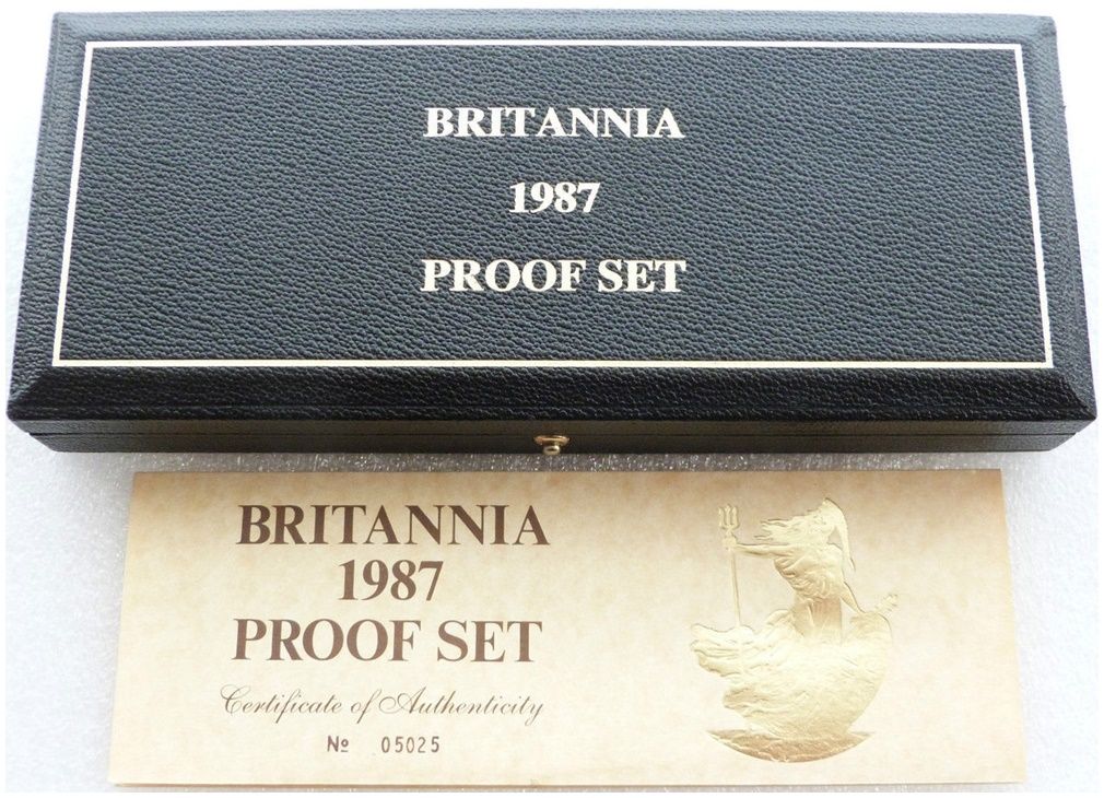 1987 Royal Mint Britannia Gold Proof 4 Coin Set Box Coa No Coins