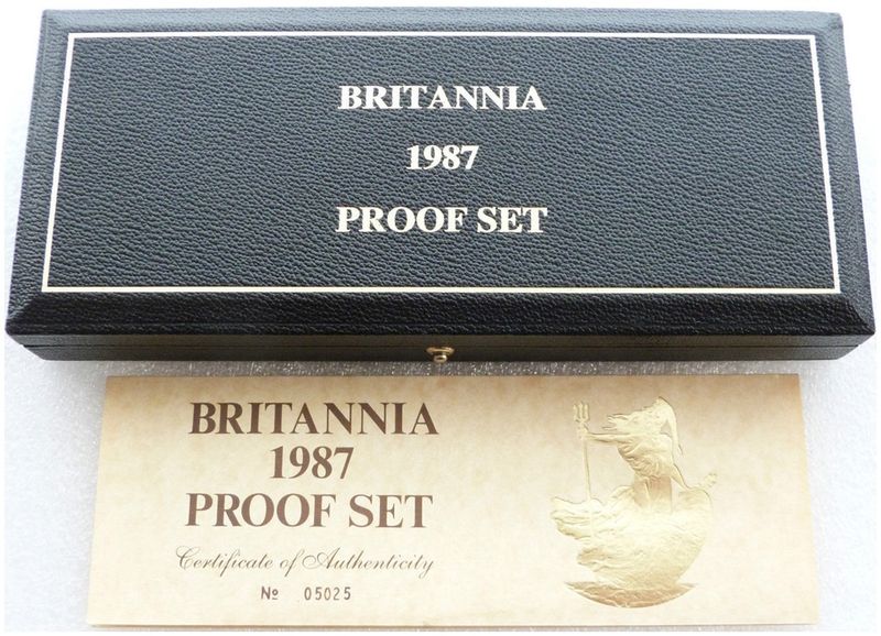 1987 Royal Mint Britannia Gold Proof 4 Coin Set Box Coa No Coins