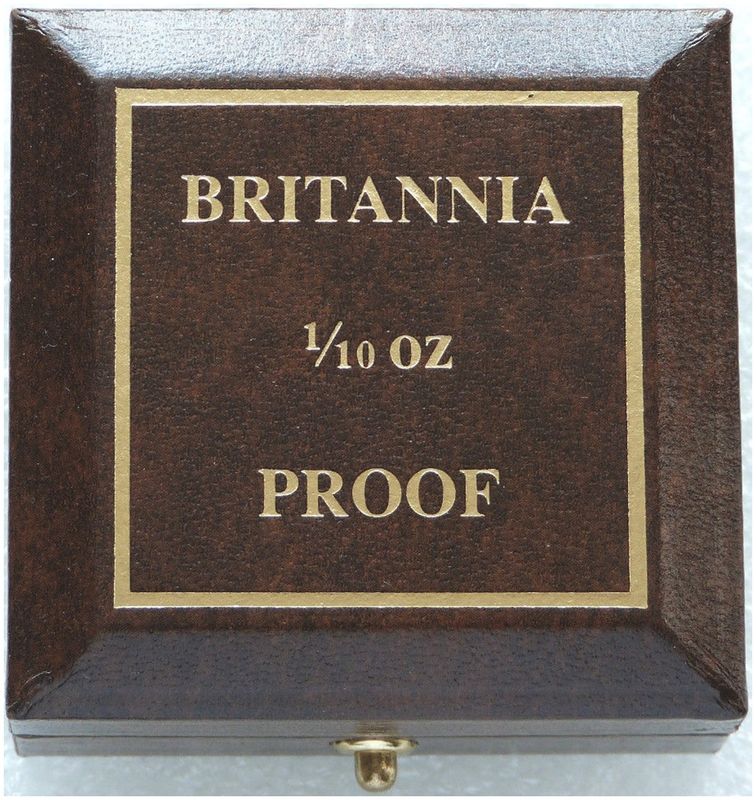 1987 - 2007 Royal Mint Britannia £10 Gold Proof 1/10oz Coin Brown Leather Box Only
