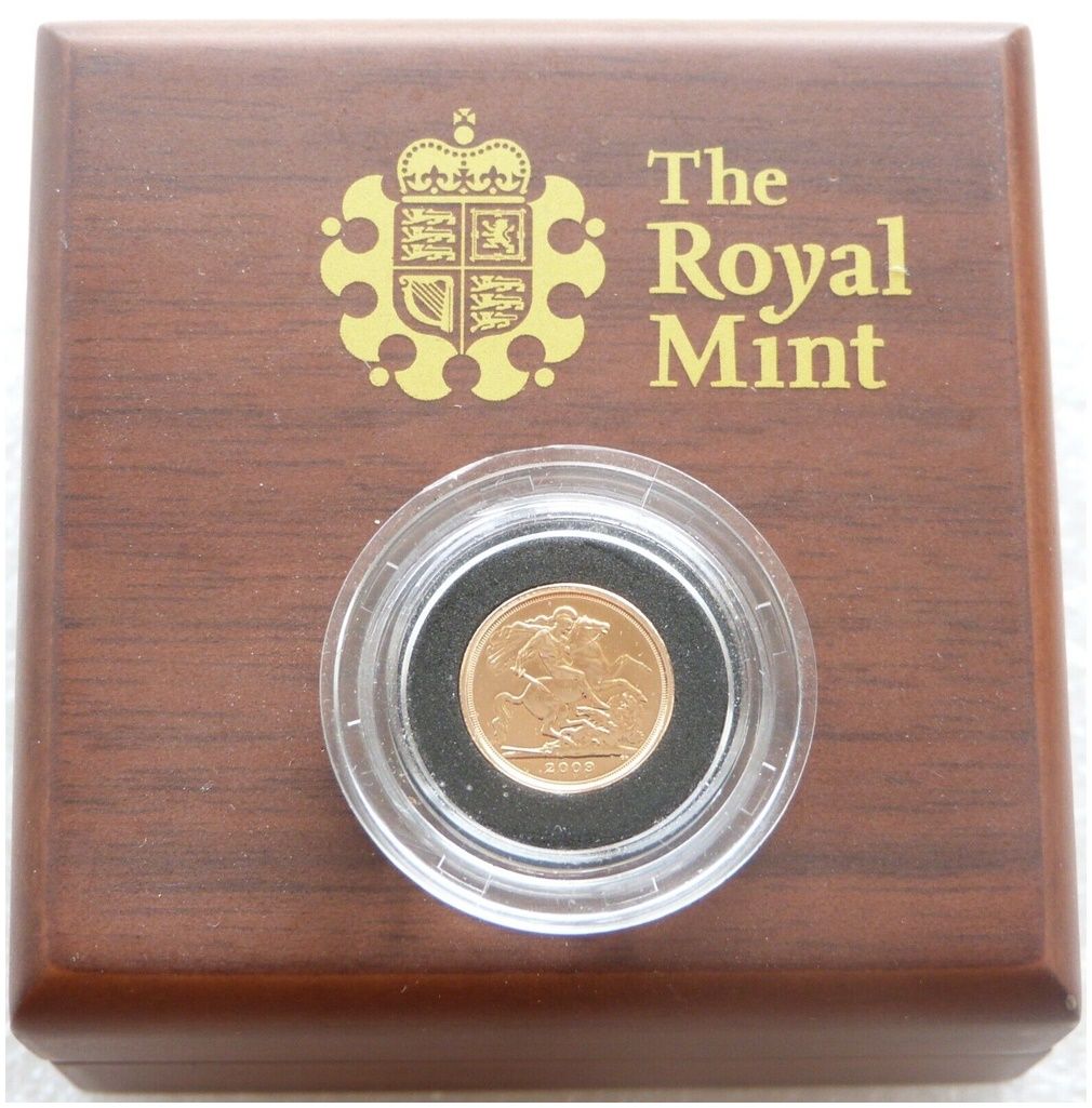 2009 St George and the Dragon Quarter Sovereign Gold Coin Boxed