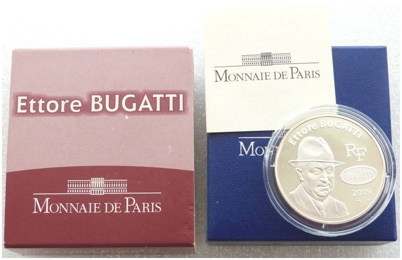 2009 France Ettore Bugatti 10 Euro Silver Proof Coin Box Coa