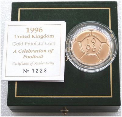 1996 Celebration of Football £2 Gold Proof Coin Box Coa