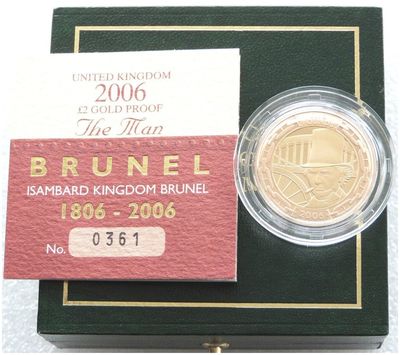 2006 Isambard Brunel The Man £2 Gold Proof Coin Box Coa