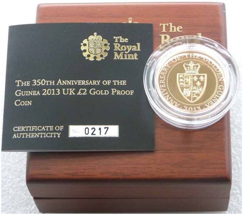 2013 Spade Guinea £2 Gold Proof Coin Box Coa