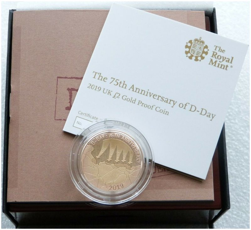 2019 D-Day Landings £2 Gold Proof Coin Box Coa