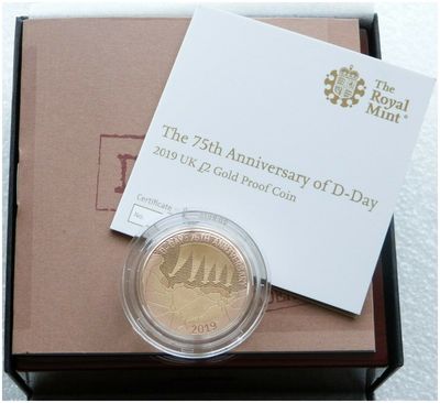 2019 D-Day Landings £2 Gold Proof Coin Box Coa
