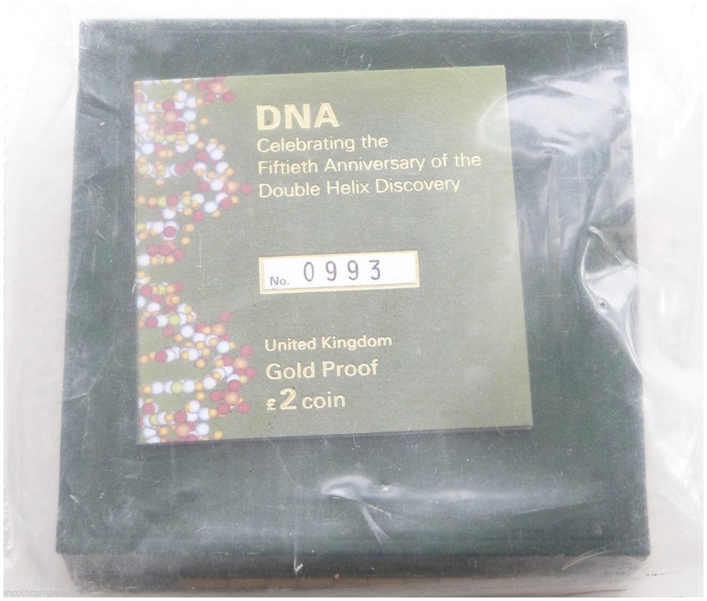 2003 DNA Double Helix £2 Gold Proof Coin Box Coa Sealed