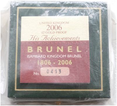 2006 Isambard Brunel His Achievements £2 Gold Proof Coin Box Coa Sealed