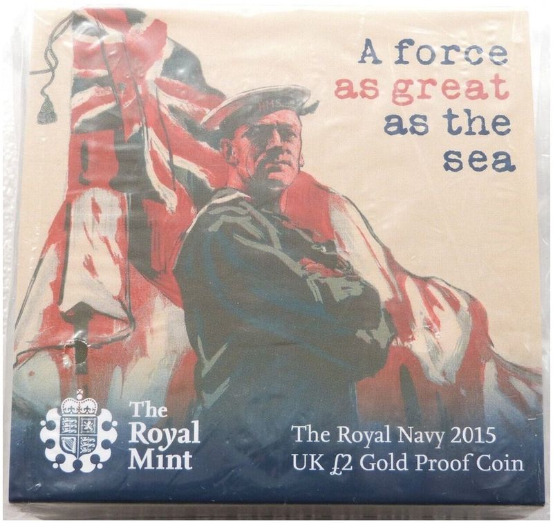 2015 First World War Royal Navy £2 Gold Proof Coin Box Coa Sealed