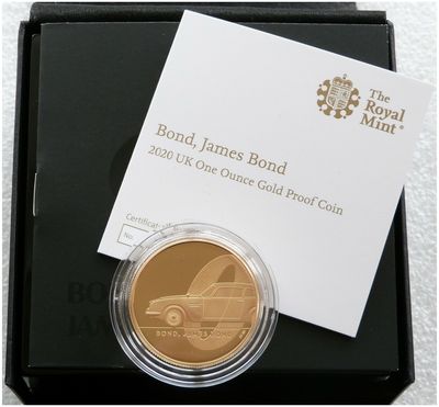 2020 James Bond 007 £100 Gold Proof 1oz Coin Box Coa