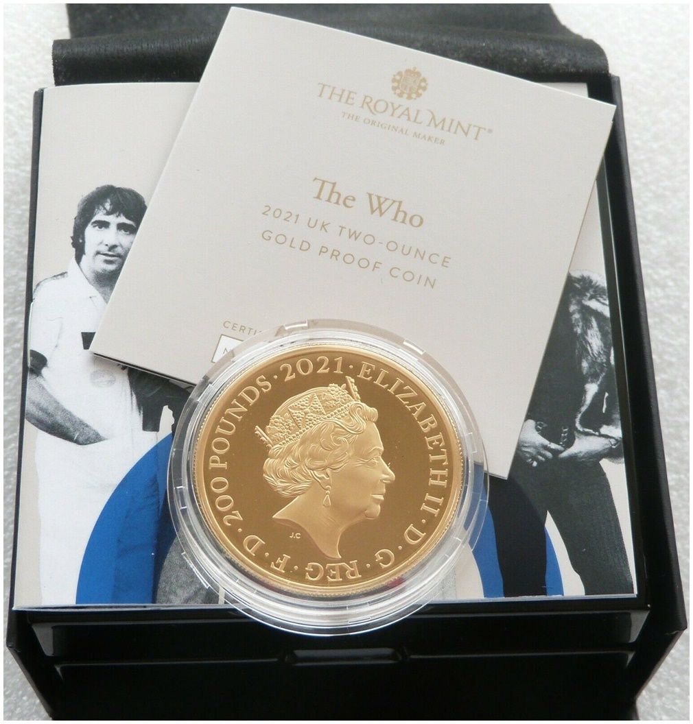 2021 Music Legends The Who £200 Gold Proof 2oz Coin Box Coa