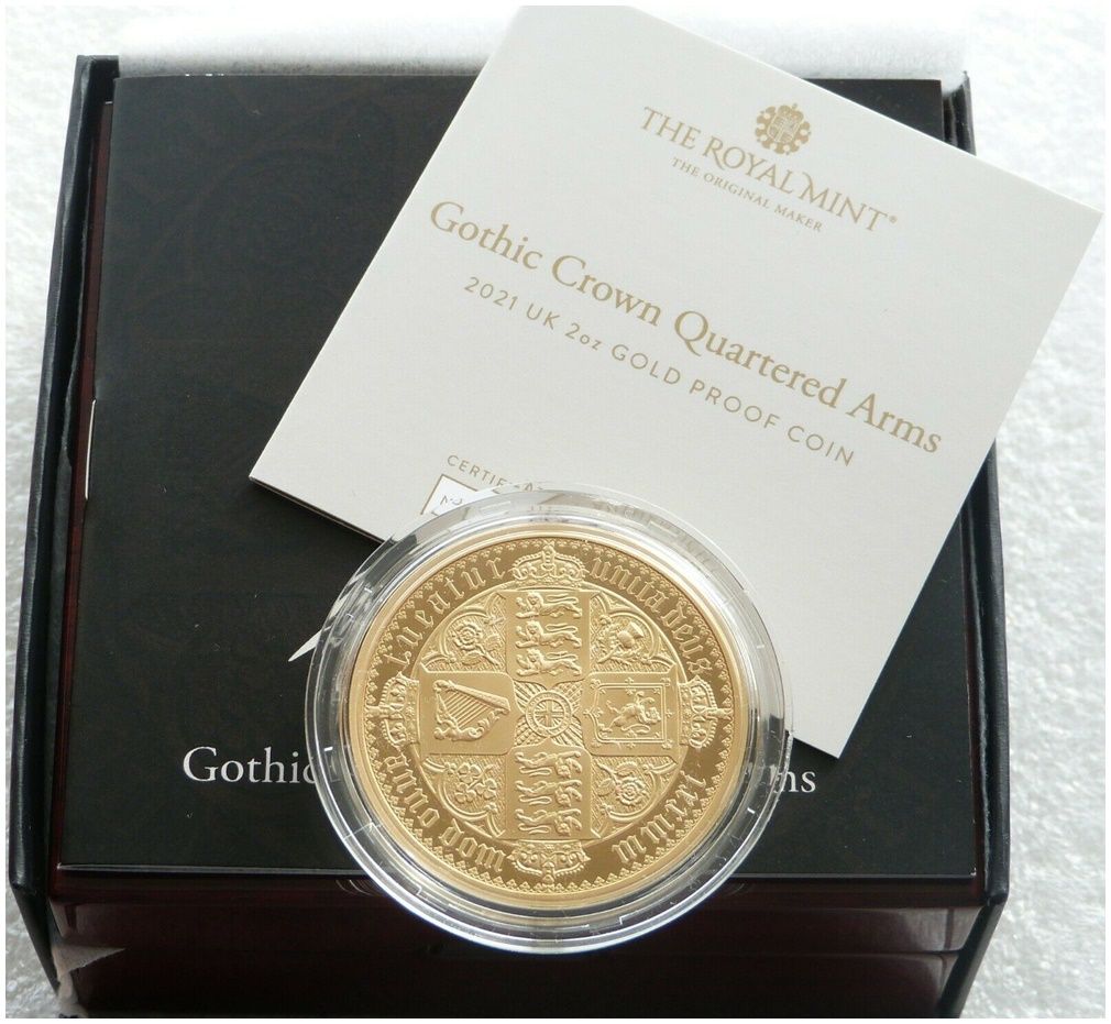 2021 Great Engravers Gothic Crown £200 Gold Proof 2oz Coin Box Coa ...