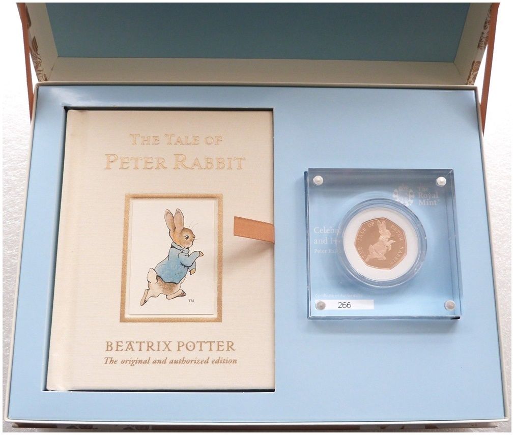 2017 Peter Rabbit 50p Gold Proof Coin Box Coa