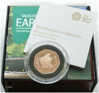 2020 Dinosauria Hylaeosaurus 50p Gold Proof Coin Box Coa