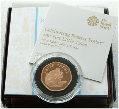 2020 Peter Rabbit 50p Gold Proof Coin Box Coa