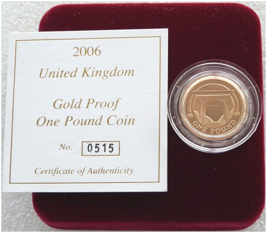 2006 Egyptian Arch Bridge £1 Gold Proof Coin Box Coa