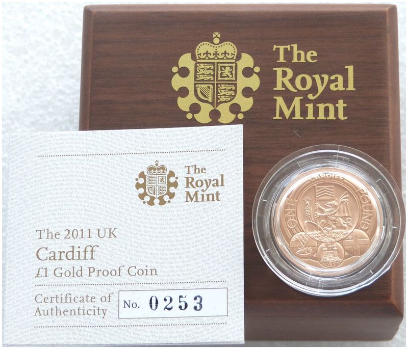 2010 Capital Cities of the UK London £1 Gold Proof Coin Box Coa
