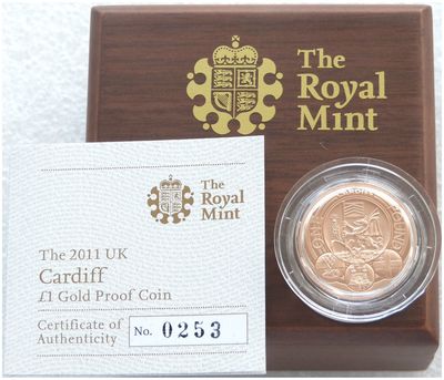 2010 Capital Cities of the UK London £1 Gold Proof Coin Box Coa