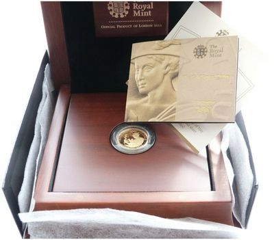 2010 London Olympic Games Faster Mercury £25 Gold Proof 1/4oz Coin Box Coa