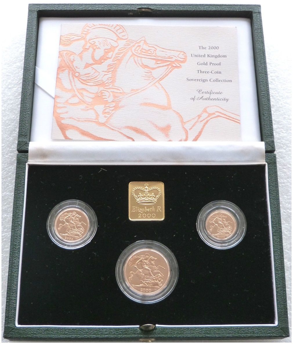 2000 Sovereign Gold Proof 3 Coin Set Box Coa